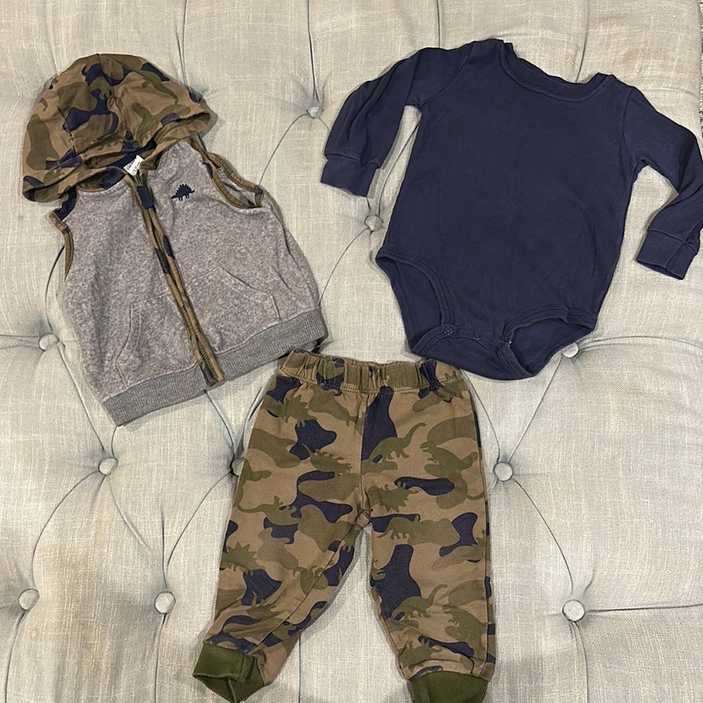 Carter's Camouflage Dinosaur Hoodie Set